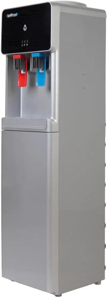 Кулер HOTFROST V840S, напольный, компрессорный, «push» - кран, серебристый/черный [120184002]